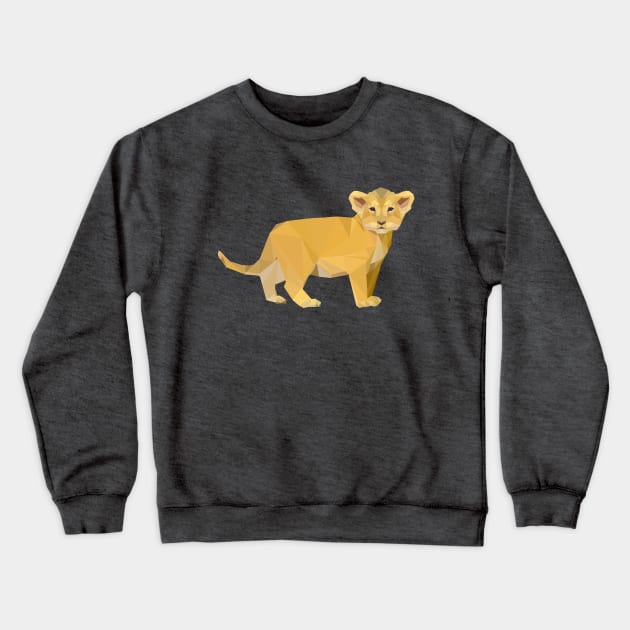 Adorable Lion Cub Triangular Design Crewneck Sweatshirt by PatrioTEEism